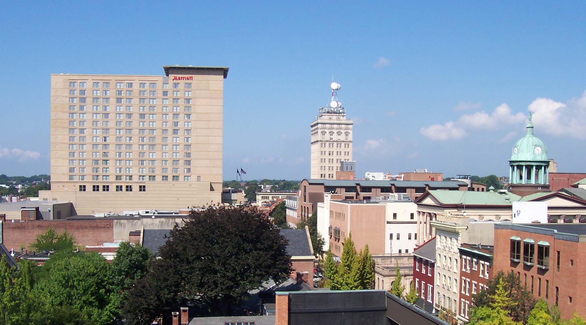 Downtown Lancaster Pennsylvania commercial skyline